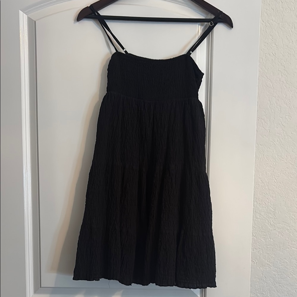 Zara Black Pleated Mini Sundress